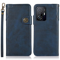 Leather Case Stands Flip Cover Holder K09Z for Xiaomi Mi 11T 5G Blue