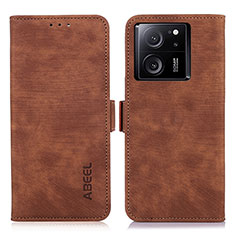 Leather Case Stands Flip Cover Holder K09Z for Xiaomi Mi 13T Pro 5G Brown