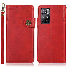 Leather Case Stands Flip Cover Holder K09Z for Xiaomi Redmi Note 11 5G Red