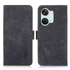 Leather Case Stands Flip Cover Holder K10Z for OnePlus Ace 2V 5G Black