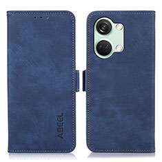 Leather Case Stands Flip Cover Holder K10Z for OnePlus Ace 2V 5G Blue