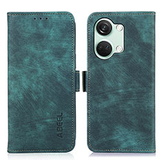 Leather Case Stands Flip Cover Holder K10Z for OnePlus Nord 3 5G Green