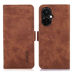 Leather Case Stands Flip Cover Holder K10Z for OnePlus Nord CE 3 5G Brown