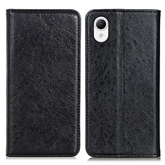 Leather Case Stands Flip Cover Holder K10Z for Samsung Galaxy A23 5G SC-56C Black