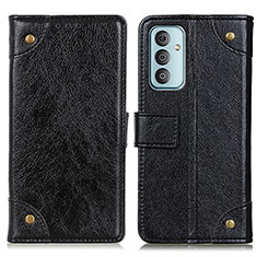 Leather Case Stands Flip Cover Holder KZ06 for Samsung Galaxy F23 5G Black