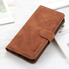 Leather Case Stands Flip Cover Holder KZ3 for Huawei Honor X8a 4G Brown