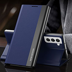 Leather Case Stands Flip Cover Holder L01 for Samsung Galaxy S23 Plus 5G Blue