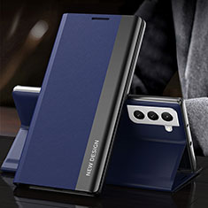 Leather Case Stands Flip Cover Holder L01 for Samsung Galaxy S24 5G Blue