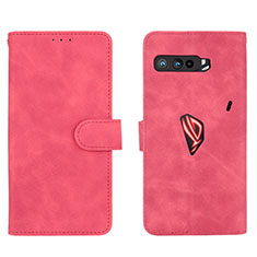 Leather Case Stands Flip Cover Holder L01Z for Asus ROG Phone 3 Strix ZS661KS Hot Pink