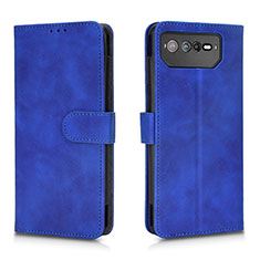 Leather Case Stands Flip Cover Holder L01Z for Asus ROG Phone 6 Blue