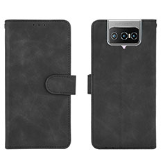 Leather Case Stands Flip Cover Holder L01Z for Asus Zenfone 7 ZS670KS Black