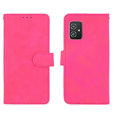 Leather Case Stands Flip Cover Holder L01Z for Asus Zenfone 8 ZS590KS Hot Pink