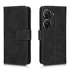 Leather Case Stands Flip Cover Holder L01Z for Asus Zenfone 9 Black