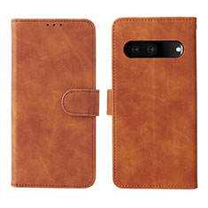 Leather Case Stands Flip Cover Holder L01Z for Google Pixel 7 5G Brown