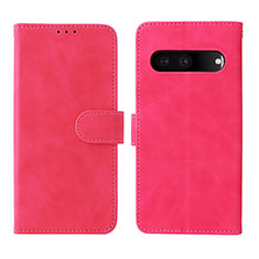 Leather Case Stands Flip Cover Holder L01Z for Google Pixel 7 5G Hot Pink