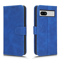 Leather Case Stands Flip Cover Holder L01Z for Google Pixel 7a 5G Blue