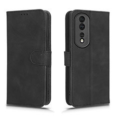 Leather Case Stands Flip Cover Holder L01Z for Huawei Honor 80 Pro Flat 5G Black