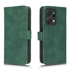 Leather Case Stands Flip Cover Holder L01Z for Huawei Honor X7a Green