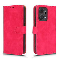 Leather Case Stands Flip Cover Holder L01Z for Huawei Honor X7a Hot Pink