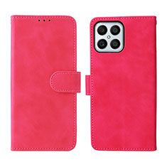 Leather Case Stands Flip Cover Holder L01Z for Huawei Honor X8 4G Hot Pink