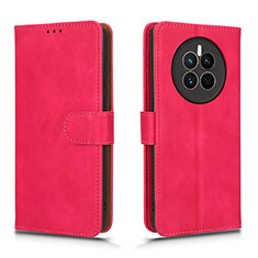 Leather Case Stands Flip Cover Holder L01Z for Huawei Mate 50E Hot Pink