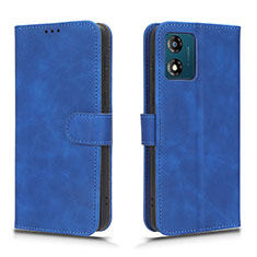 Leather Case Stands Flip Cover Holder L01Z for Motorola Moto E13 Blue