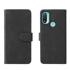 Leather Case Stands Flip Cover Holder L01Z for Motorola Moto E20 Black