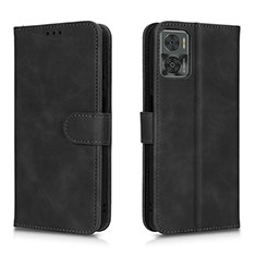 Leather Case Stands Flip Cover Holder L01Z for Motorola Moto E22 Black