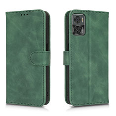 Leather Case Stands Flip Cover Holder L01Z for Motorola Moto E22 Green