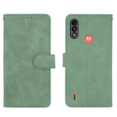 Leather Case Stands Flip Cover Holder L01Z for Motorola Moto E7 Power Green