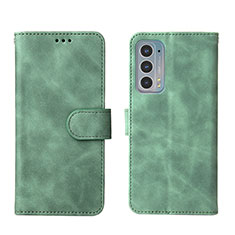 Leather Case Stands Flip Cover Holder L01Z for Motorola Moto Edge 20 5G Green