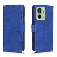 Leather Case Stands Flip Cover Holder L01Z for Motorola Moto Edge 40 5G Blue