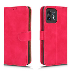 Leather Case Stands Flip Cover Holder L01Z for Motorola Moto Edge 40 Pro 5G Hot Pink