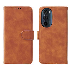 Leather Case Stands Flip Cover Holder L01Z for Motorola Moto Edge Plus (2022) 5G Brown
