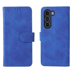 Leather Case Stands Flip Cover Holder L01Z for Motorola Moto Edge S30 5G Blue
