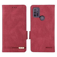 Leather Case Stands Flip Cover Holder L01Z for Motorola Moto G10 Red