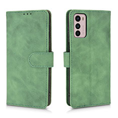 Leather Case Stands Flip Cover Holder L01Z for Motorola Moto G42 Green