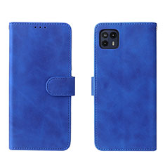 Leather Case Stands Flip Cover Holder L01Z for Motorola Moto G50 5G Blue