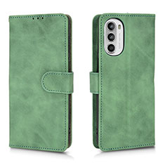 Leather Case Stands Flip Cover Holder L01Z for Motorola Moto G52j 5G Green