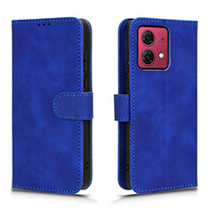 Leather Case Stands Flip Cover Holder L01Z for Motorola Moto G84 5G Blue