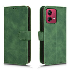 Leather Case Stands Flip Cover Holder L01Z for Motorola Moto G84 5G Green