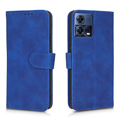 Leather Case Stands Flip Cover Holder L01Z for Motorola Moto S30 Pro 5G Blue