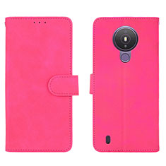 Leather Case Stands Flip Cover Holder L01Z for Nokia 1.4 Hot Pink