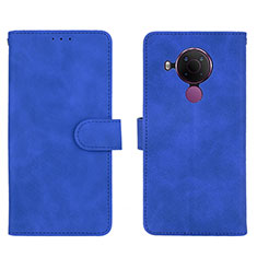 Leather Case Stands Flip Cover Holder L01Z for Nokia 5.4 Blue