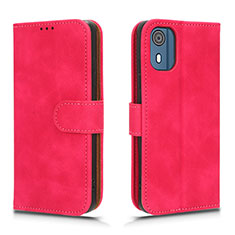 Leather Case Stands Flip Cover Holder L01Z for Nokia C02 Hot Pink