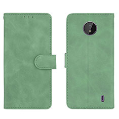 Leather Case Stands Flip Cover Holder L01Z for Nokia C10 Green