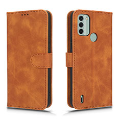 Leather Case Stands Flip Cover Holder L01Z for Nokia C31 Brown