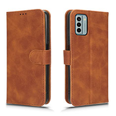 Leather Case Stands Flip Cover Holder L01Z for Nokia G22 Brown