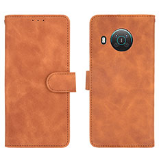 Leather Case Stands Flip Cover Holder L01Z for Nokia X10 Brown