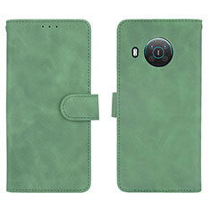 Leather Case Stands Flip Cover Holder L01Z for Nokia X10 Green